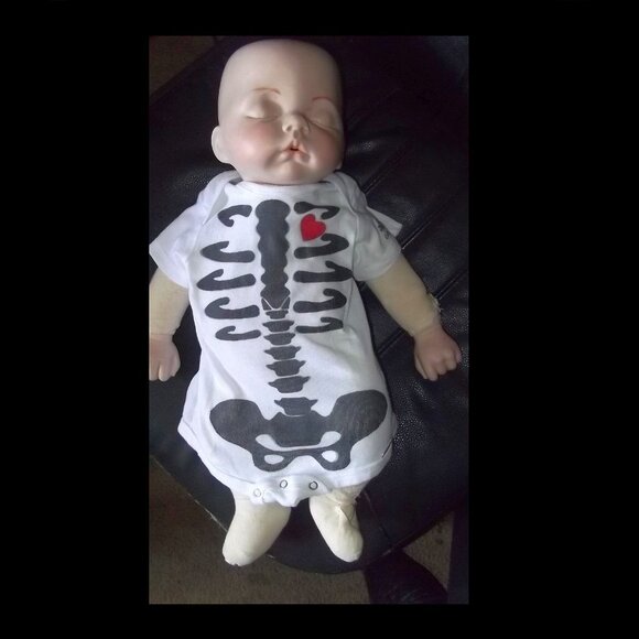 SKELETON BONE ONESIE w/FULL GRAPHICS - Picture 3 of 6
